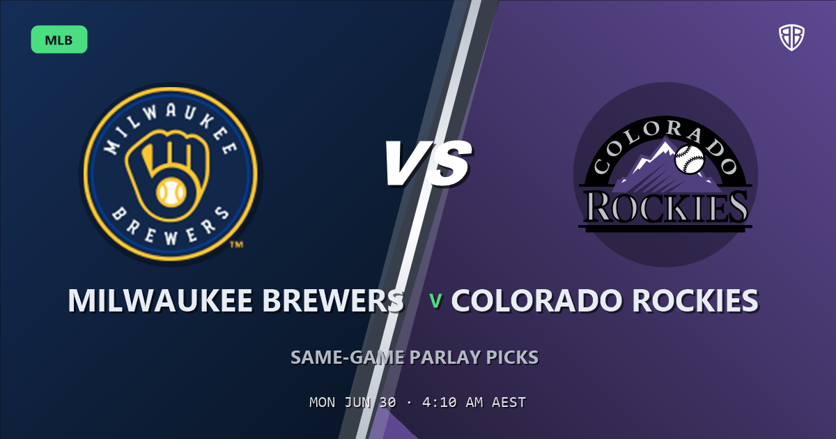 Milwaukee Brewers vs Colorado Rockies Prediction & Same Game Parlay picks Value Parlay: MLB Analytics Breakdown