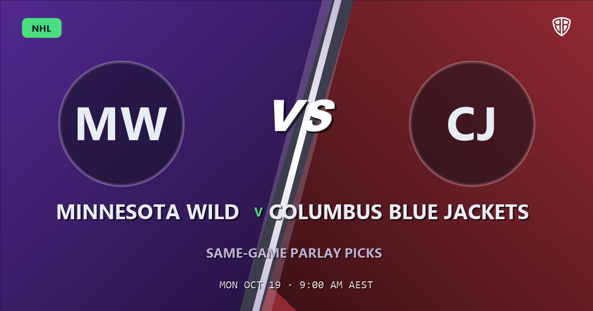 Minnesota Wild vs Columbus Blue Jackets Prediction & Same Game Parlay picks, October 18, 2026