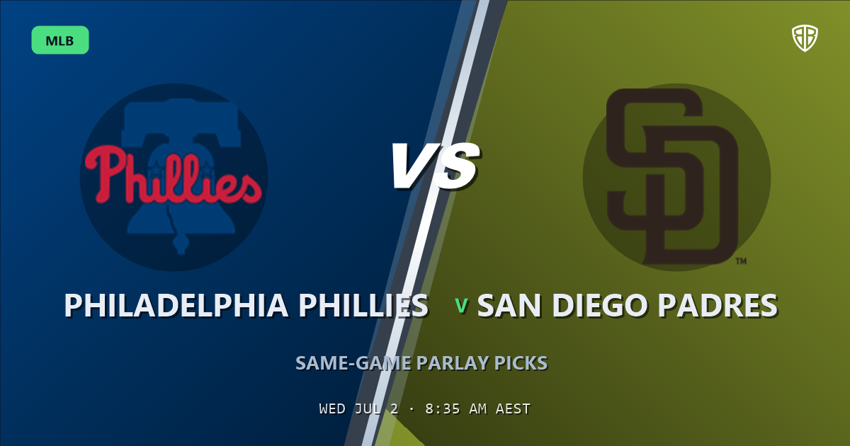 Philadelphia Phillies vs San Diego Padres Prediction & Same Game Parlay picks Value Parlay: High-Value Baseball Opportunity
