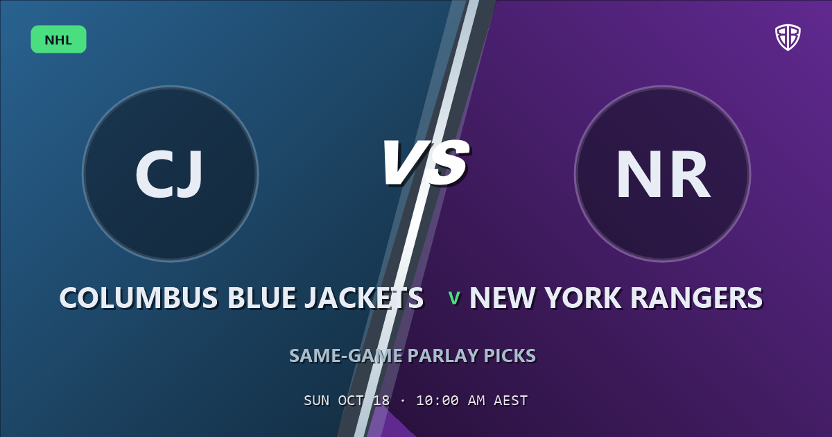 Columbus Blue Jackets vs New York Rangers Prediction & Same Game Parlay picks, October 17, 2026