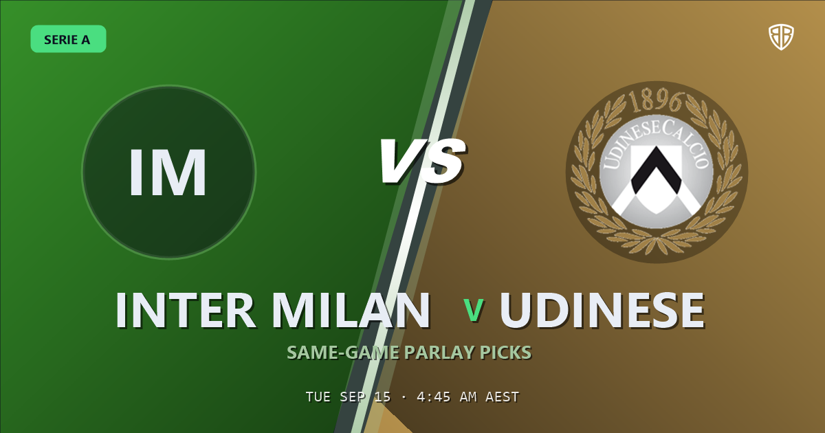 Inter Milan vs Udinese Prediction & Same Game Parlay picks Value Parlay: Analytics Breakdown