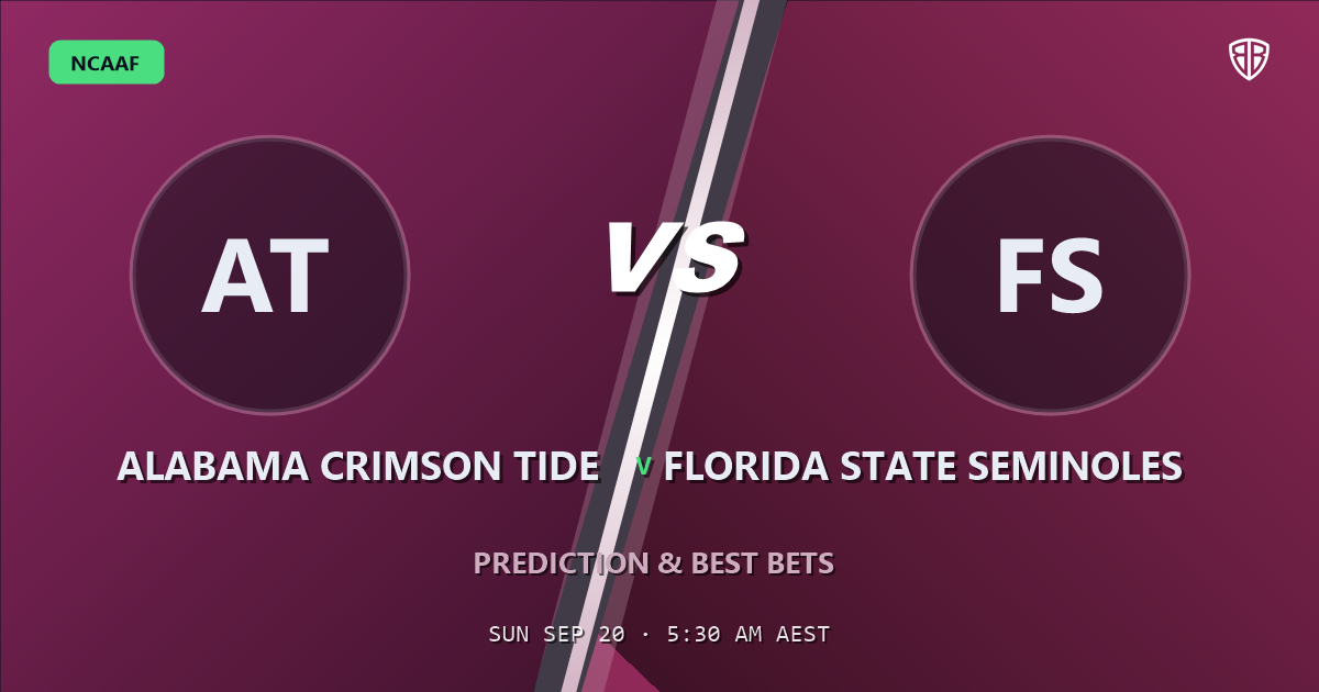 Alabama Crimson Tide vs Florida State Seminoles Prediction & Picks: Odds Analysis & Top Props