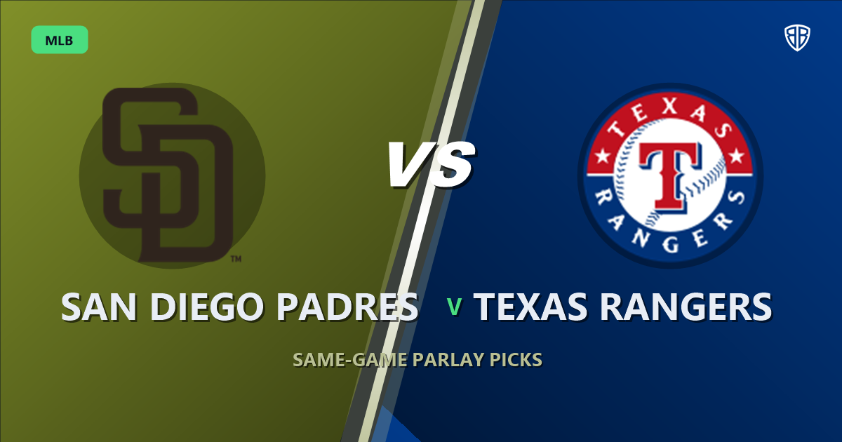 San Diego Padres vs Texas Rangers Prediction & Same Game Parlay picks Top SGP: MLB Analytics Breakdown