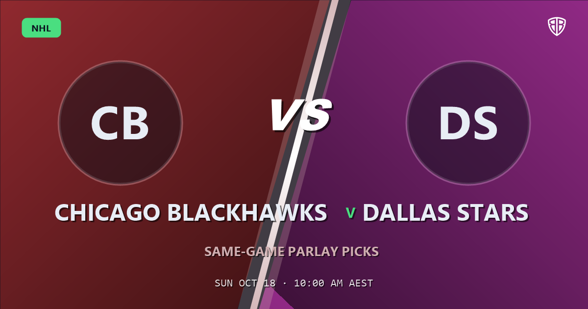 Chicago Blackhawks vs Dallas Stars Prediction & Same Game Parlay picks, October 17, 2026