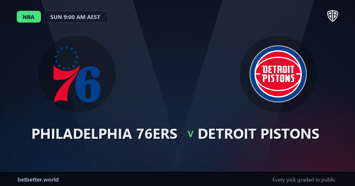 Philadelphia 76ers vs Detroit Pistons Prediction & Same Game Parlay picks Top SGP: Analytics Breakdown