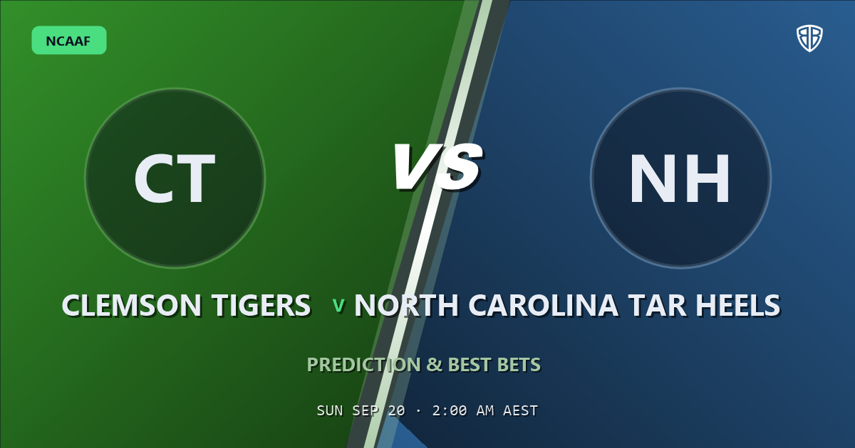 Clemson Tigers vs North Carolina Tar Heels Prediction & Picks (Tait Reynolds Key Factor): Our Expert Analysis