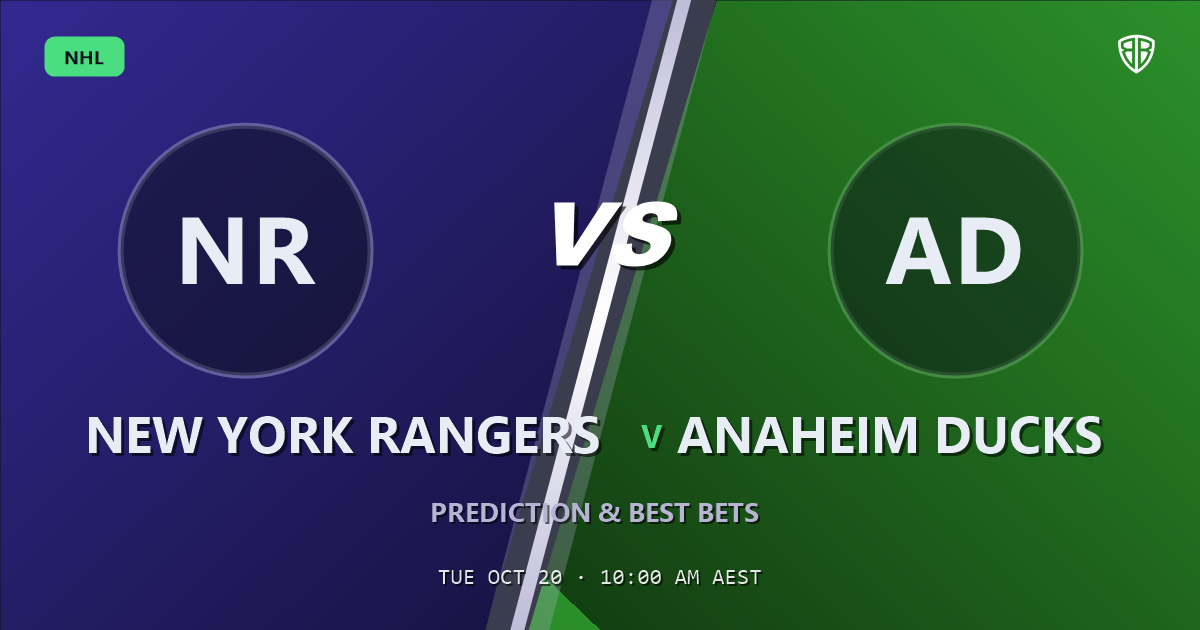 New York Rangers vs Anaheim Ducks Prediction & Picks, October 19, 2026