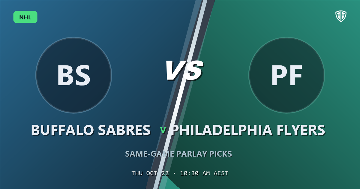 Buffalo Sabres vs Philadelphia Flyers Prediction & Same Game Parlay picks, October 21, 2026
