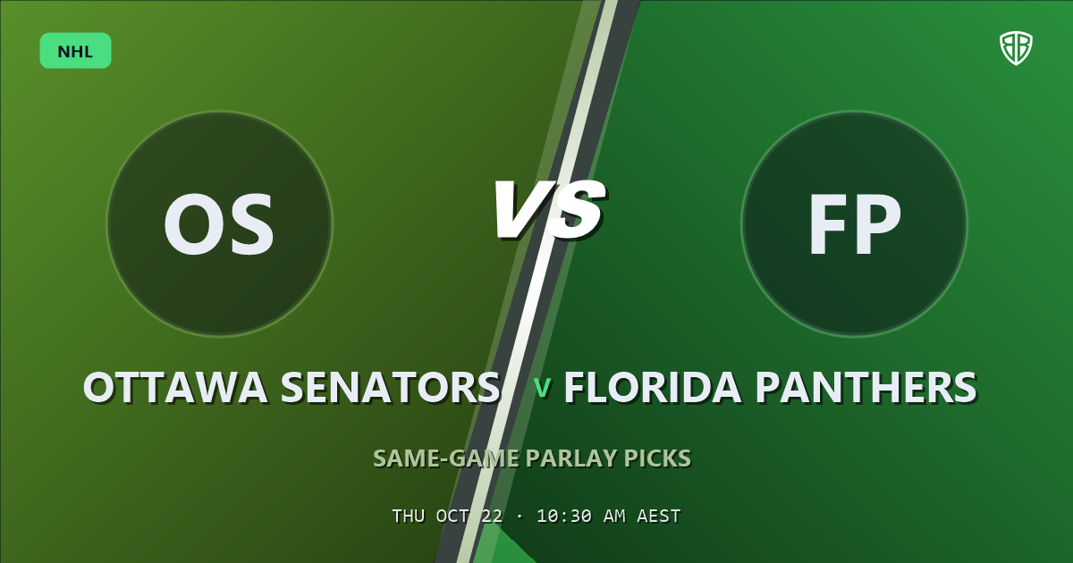 Ottawa Senators vs Florida Panthers Prediction & Same Game Parlay picks, October 21, 2026