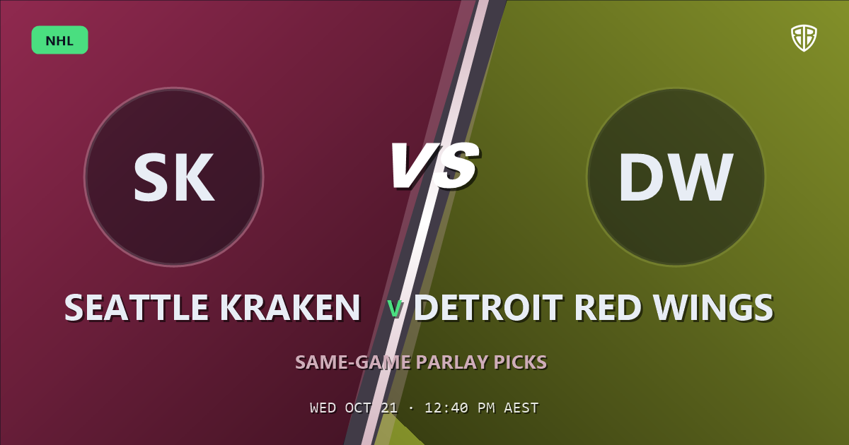 Seattle Kraken vs Detroit Red Wings Prediction & Same Game Parlay picks, October 20, 2026