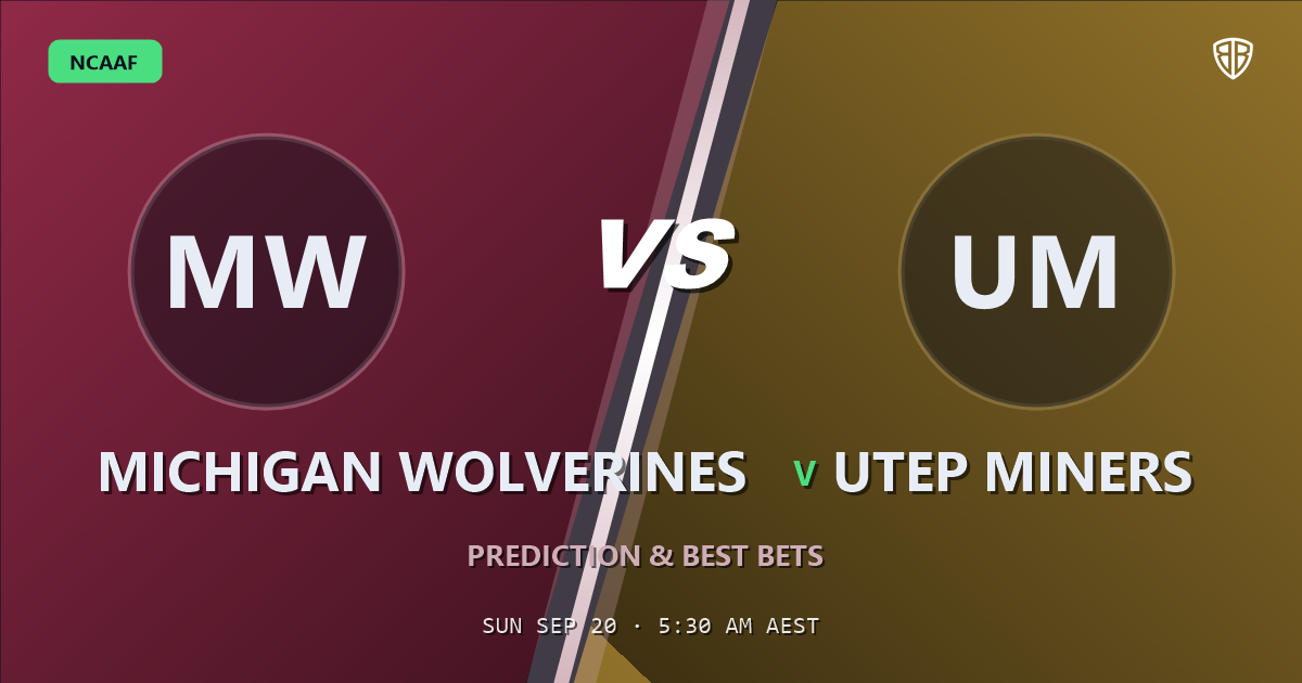 Michigan Wolverines vs UTEP Miners Prediction & Picks (JJ Buchanan Key Factor): Analytics Breakdown