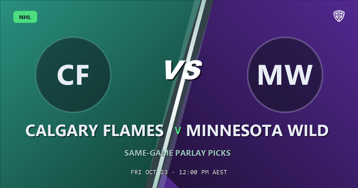 Calgary Flames vs Minnesota Wild Prediction & Same Game Parlay picks, October 22, 2026