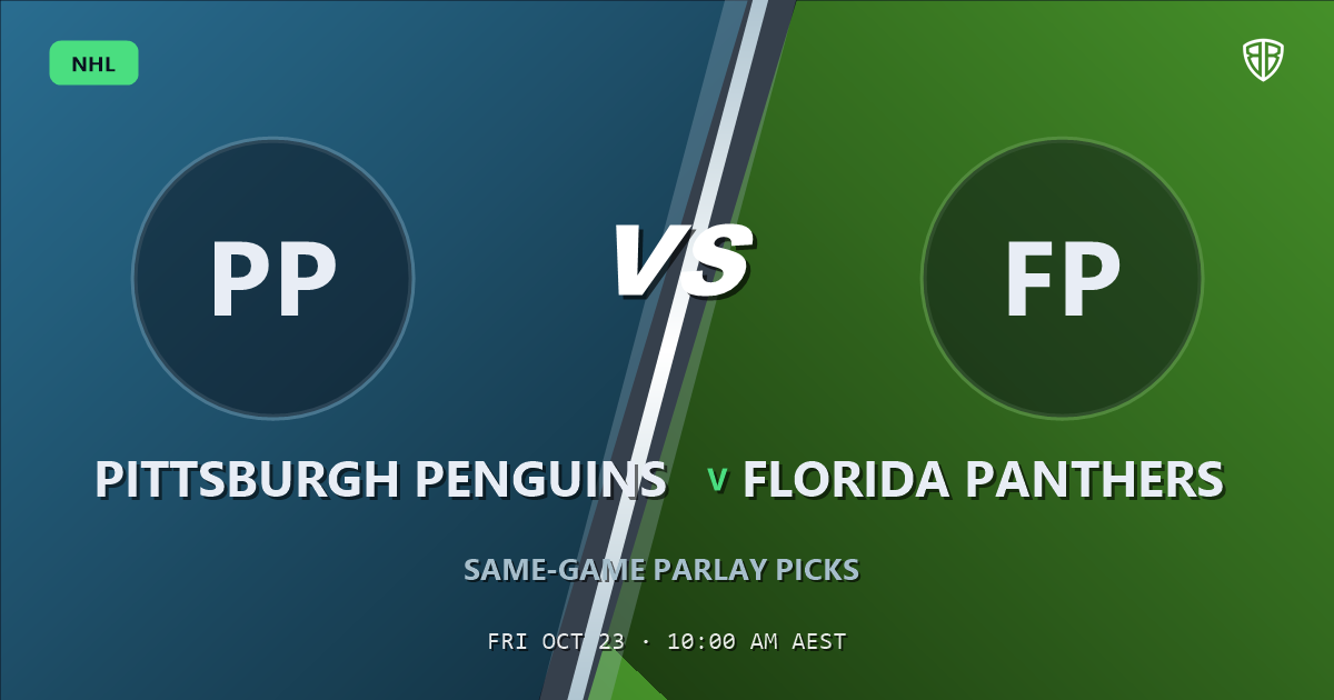 Pittsburgh Penguins vs Florida Panthers Prediction & Same Game Parlay picks, October 22, 2026