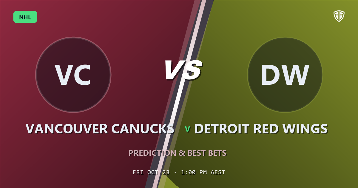 Vancouver Canucks vs Detroit Red Wings Prediction & Picks, October 22, 2026